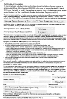 Certificate of Exemption
