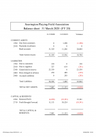 SPFA Balance Sheet