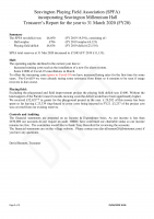 SPFA Treasurer’s Report