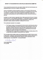 Report to the Seavington Playing Fields Association Committee